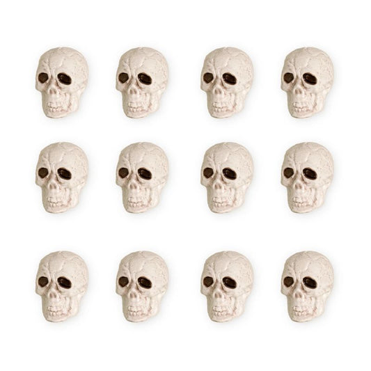 Decoración calaveras Halloween 5 x 4 cm pack 12 uds.