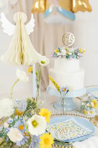 Decoración de Papel en Nido de Abeja Ángel Marfil - Narosa Sweet Party Barcelona
