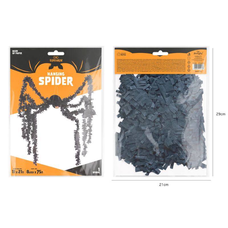 Araña colgante de papel Halloween estilo panal decoración