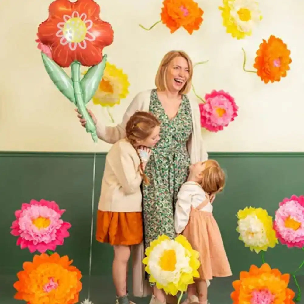 Decoración de Flores de Papel Seda 35 cm - Pack de 3, Colores Mixtos - Narosa Sweet Party Barcelona