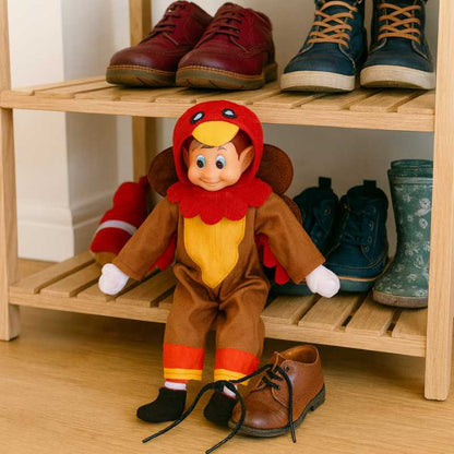 Elfo con disfraz de gallina Elves Behavin' Badly