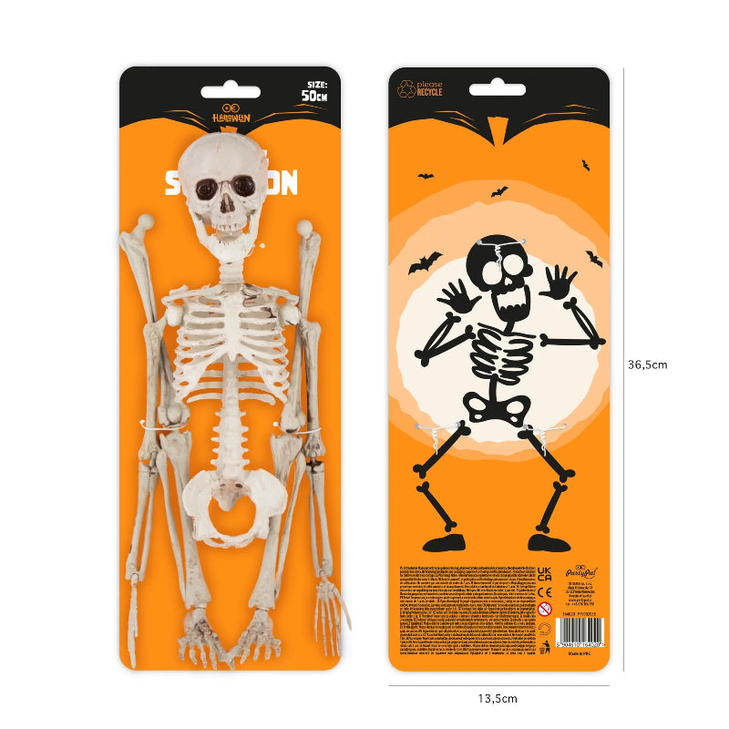 Esqueleto terrorífico colgante Halloween altura 50 cm