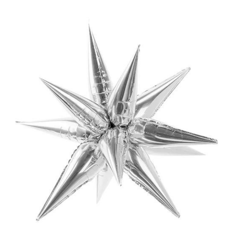 Globo foil estrella 3D plateada apta para aire