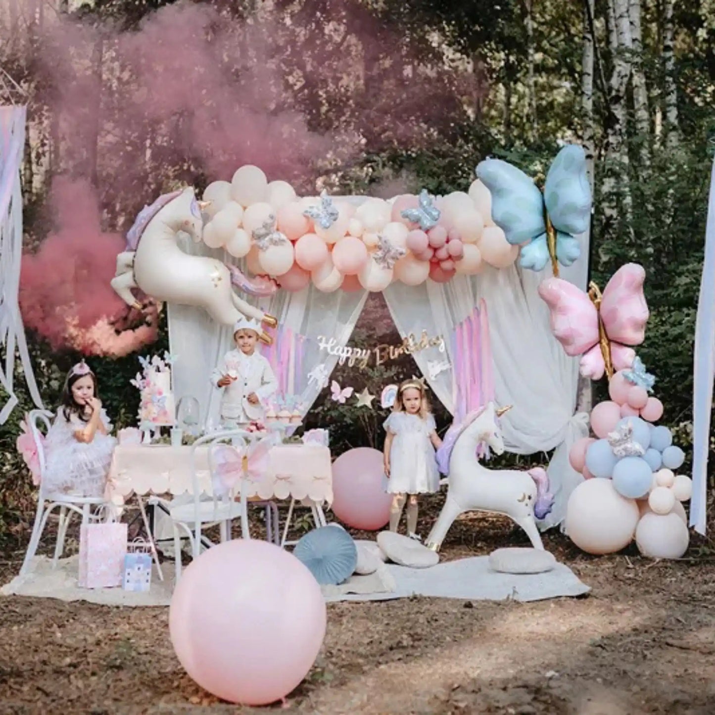 Globo de Foil Unicornio 113x83 cm - Beige, Dorado y Arcoíris - Narosa Sweet Party Barcelona