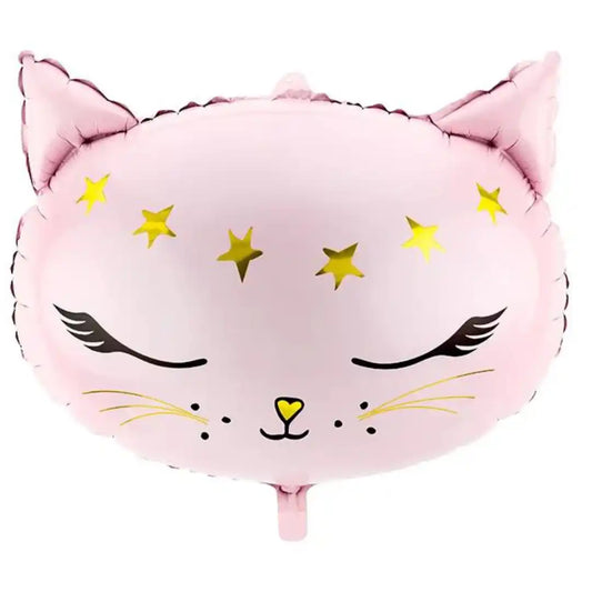 Globo de aluminio Gato, mezcla de colores rosa