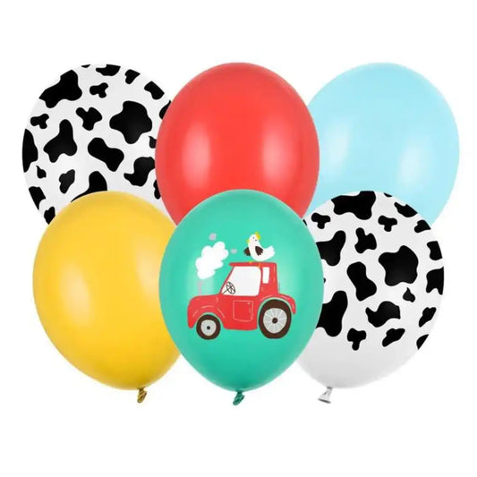 Globos Granja 30 cm – Pack x6 Biodegradables para Fiesta Infantil Temática - Narosa Sweet Party Barcelona