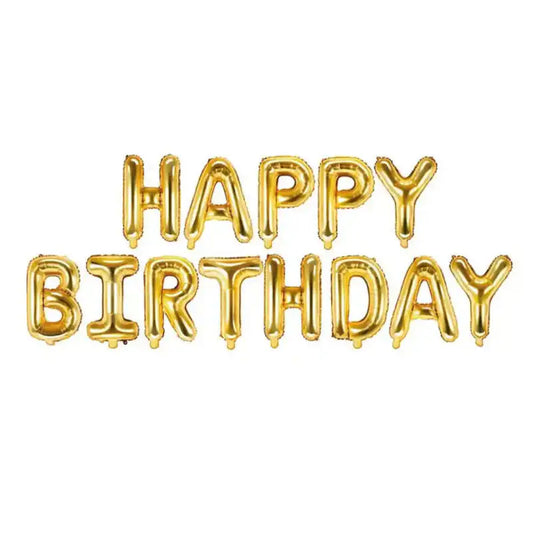 Globo Letras Happy Birthday Dorado 340 x 35 cm | Apto Aire - Narosa Sweet Party Barcelona
