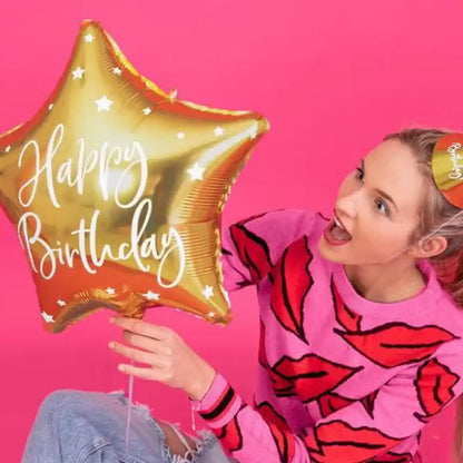 Globo Estrella Happy Birthday 40 cm - Colores Surtidos, Aire o Helio - Narosa Sweet Party Barcelona