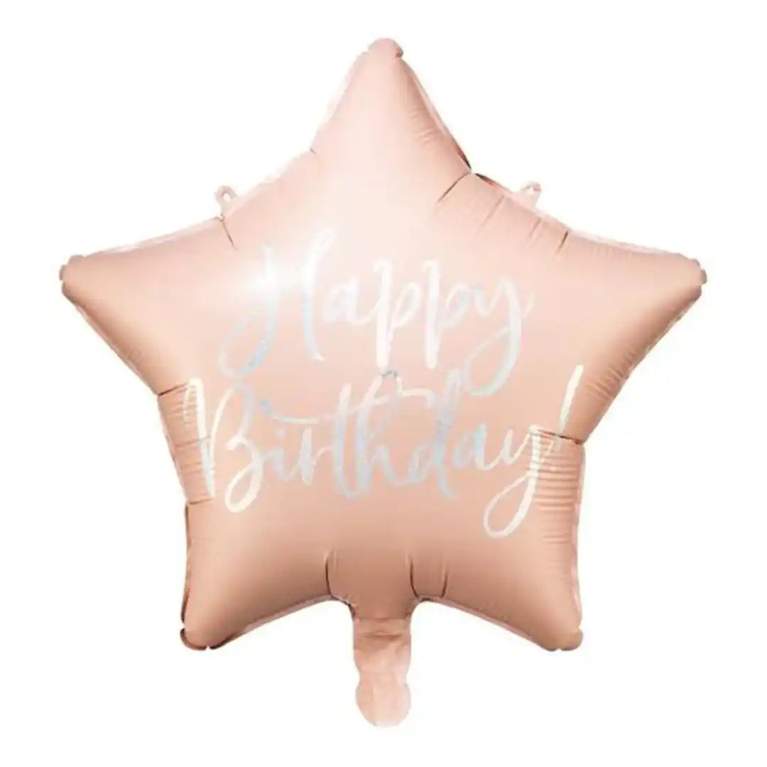 Globo Estrella Happy Birthday 40 cm - Colores Surtidos, Aire o Helio - Narosa Sweet Party Barcelona