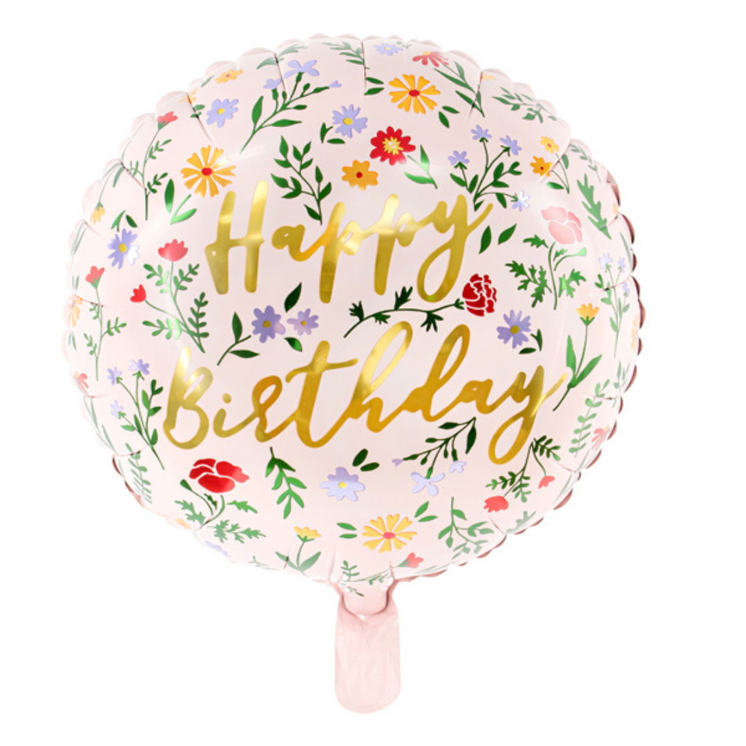 Globo Happy Birthday Rosa Claro.