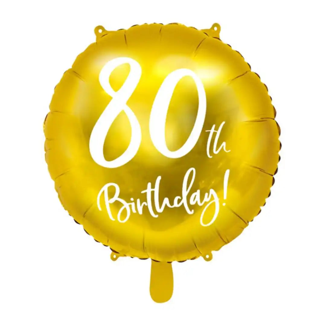 Globo Metálico Redondo con Número Edad en Blanco de 45cm – Aire o Helio - Narosa Sweet Party Barcelona