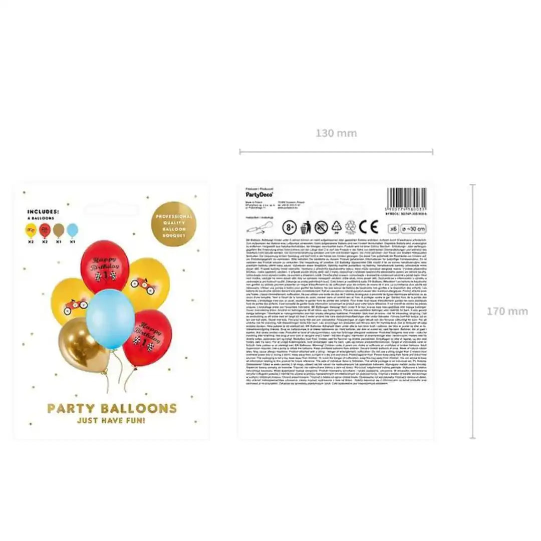 Globos Happy Birthday Bio Cache 30 cm – Pack x6 Biodegradables Fiesta Infantil - Narosa Sweet Party Barcelona