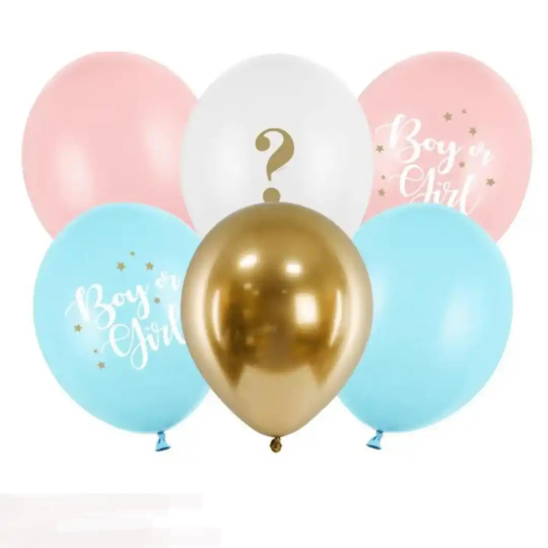 Globos Niño o Niña 30 cm – Pack x6 Biodegradables para Baby Shower y Revelación - Narosa Sweet Party Barcelona