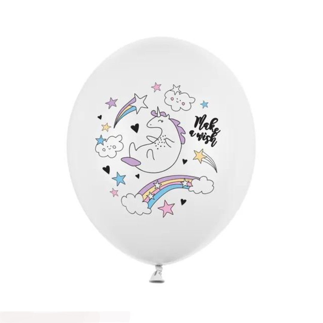 Globos biodegradable Unicornio Blanco Pastel