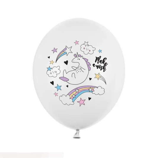 Unicorn White Pastel Biodegradable Balloons