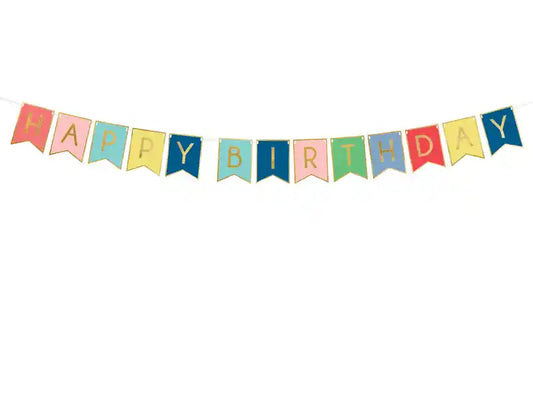 Pancarta Feliz Cumpleaños Colores. - Narosa Sweet Party Barcelona