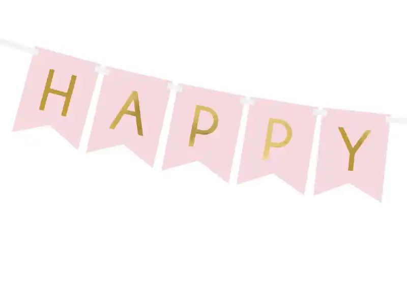 Pancarta Feliz Cumpleaños Rosa Claro - Narosa Sweet Party Barcelona