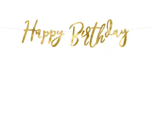 Pancarta Feliz Cumpleaños Colores Metalizados