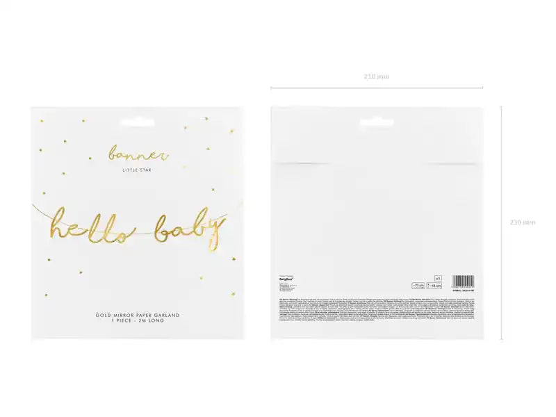 Pancarta Estrellita Hello Baby - Narosa Sweet Party Barcelona