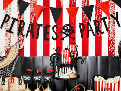 Pancarta Piratas en Negro - Narosa Sweet Party Barcelona