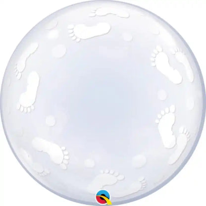 Globo Bubble Huellas de Bebé 61 cm – Helio - Narosa Sweet Party Barcelona