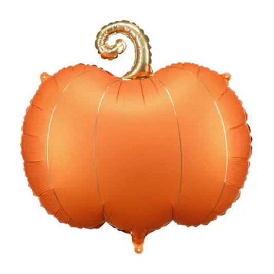 Globo calabaza naranja foil con tallo dorado