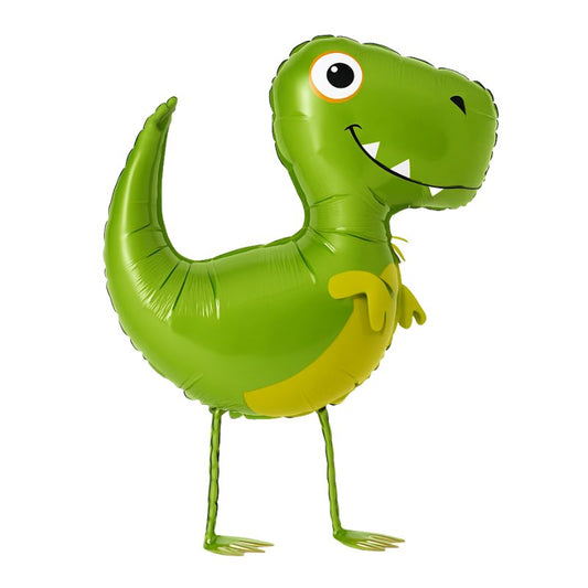 Globo foil con forma de dinosaurio de 78 cm para fiestas infantiles.