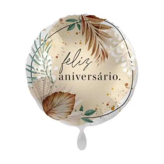 Globo foil Feliz Aniversario con diseño Bohemian de 46 cm para decoración de celebraciones románticas