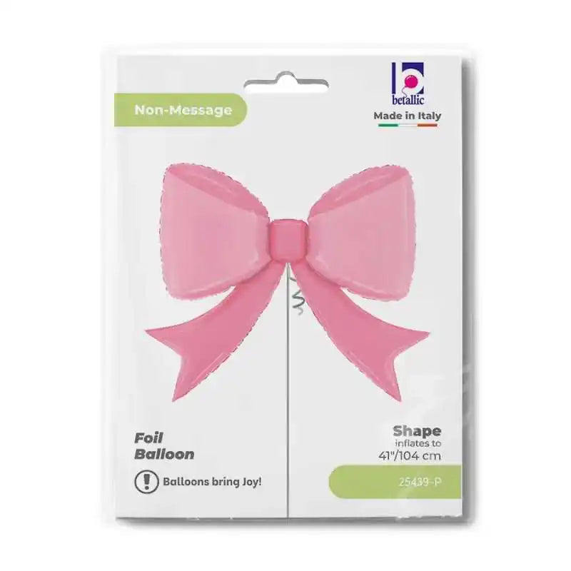 Globo foil lazo rosa apto para aire y helio ideal para baby shower y gender reveal