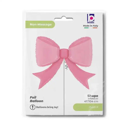 Globo foil lazo rosa apto para aire y helio ideal para baby shower y gender reveal