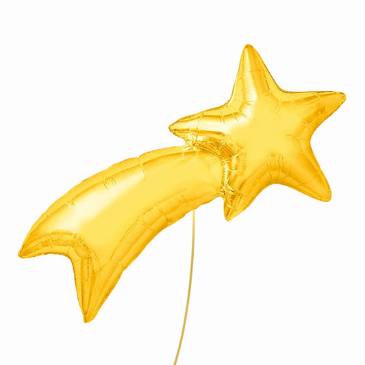 Globo foil Estrella Fugaz dorada XL 103×48 cm para fiestas