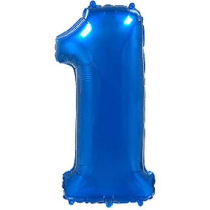 Globo Foil Números Azul 70 cm (32") - Aire o Helio