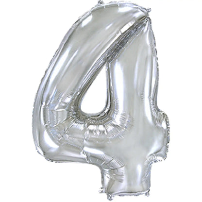 Globo Foil Números Plateado 72 cm - Aire o Helio