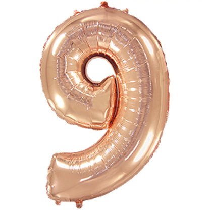 Globo Foil Números Rosa Gold 72 cm - Aire o Helio - Narosa Sweet Party Barcelona