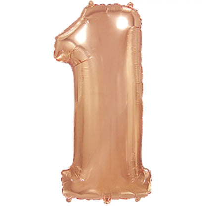 Globo Foil Números Rosa Gold 72 cm - Aire o Helio - Narosa Sweet Party Barcelona
