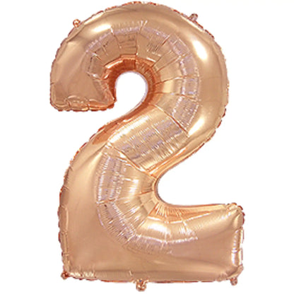 Globo Foil Números Rosa Gold 72 cm - Aire o Helio - Narosa Sweet Party Barcelona