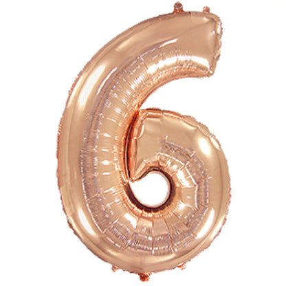 Globo Foil Números Rosa Gold 72 cm - Aire o Helio - Narosa Sweet Party Barcelona