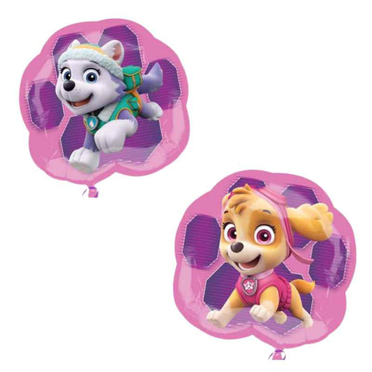 Globo foil Patrulla Canina rosa para fiesta infantil