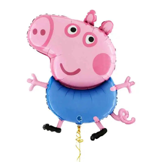 Globo Foil Peppa Pig Camisa Azul 93 cm – Aire o Helio - Narosa Sweet Party Barcelona