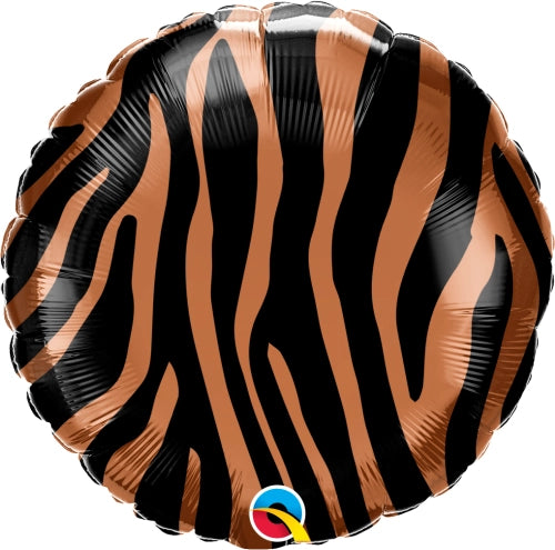 18" Round Foil Balloon Tiger Stripe Pattern