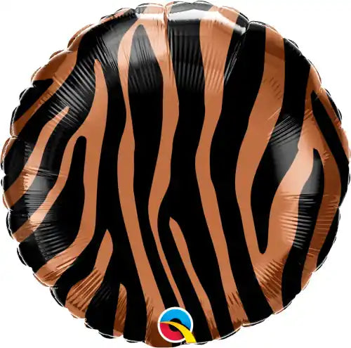 Globus Foil Rodó 18" Patró de Ratlles de Tigre