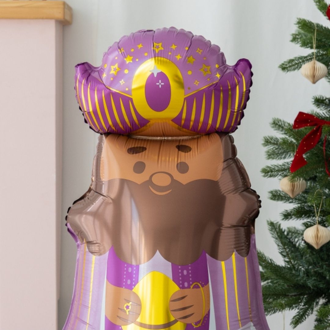 Globo foil Baltasar grande sin helio para Navidad.