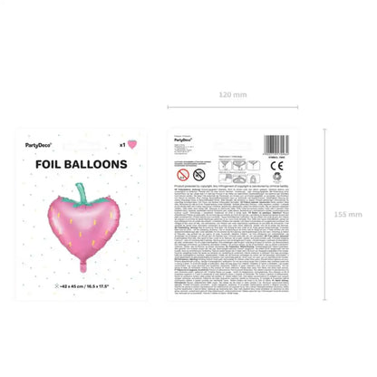 Globo Metálico Fresa 42x45 cm - Colores Mixtos con Detalles Dorados