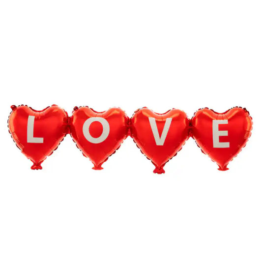 Guirnalda de globos con corazones de amor 101 x 27 cm