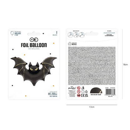 Globo gigante Murciélago negro 85 x 150 cm Halloween