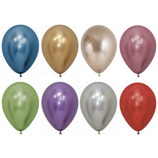 Globo Látex R5 Cromado Sólido 13 cm - Unidad o Pack de 50