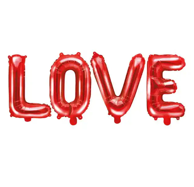 Globo Metalizado Love Rojo 140x35 cm | Apto Aire - Narosa Sweet Party Barcelona