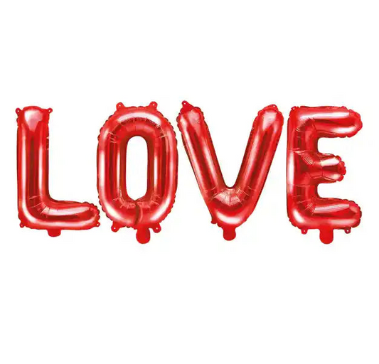 Globo Metalizado Love Rojo 140x35 cm | Apto Aire - Narosa Sweet Party Barcelona