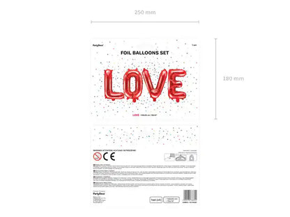 Globo Metalizado Love Rojo 140x35 cm | Apto Aire - Narosa Sweet Party Barcelona