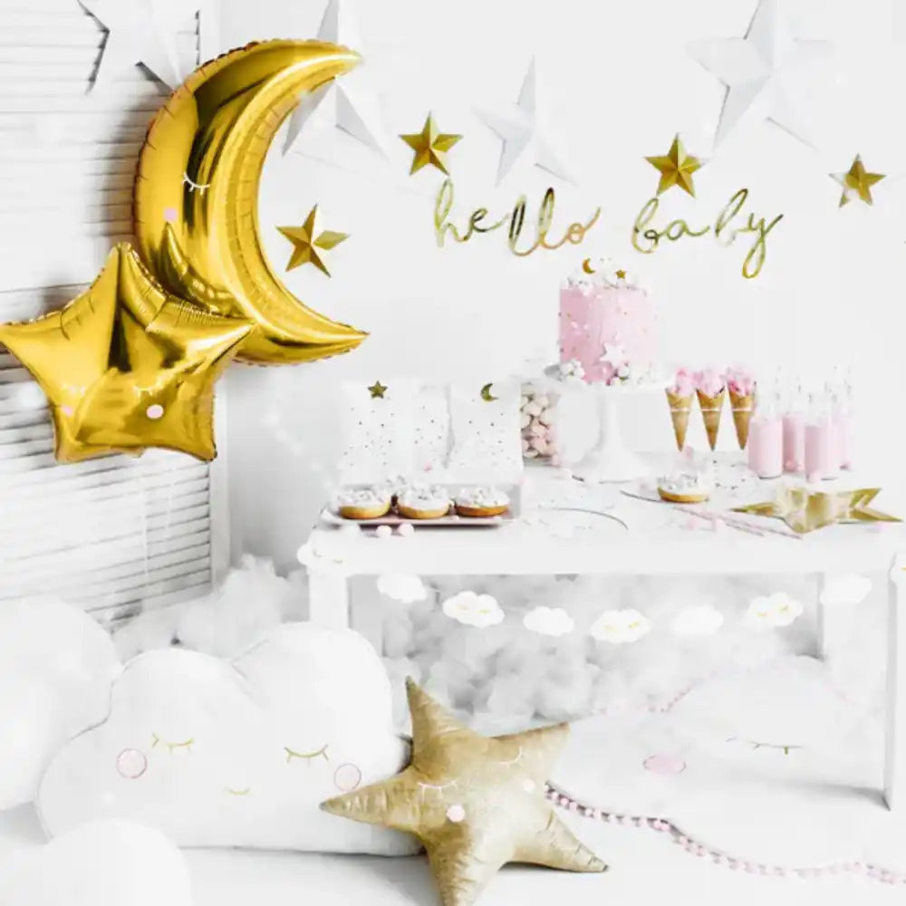 Globo de Foil Luna Dorada 60 cm – Brillo Metálico - Narosa Sweet Party Barcelona